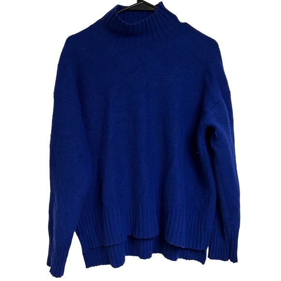 Everlane Sweaters - EVERLANE The Cashmere Stroopwafel Turtleneck Ribbed Sweater Size Medium Blue